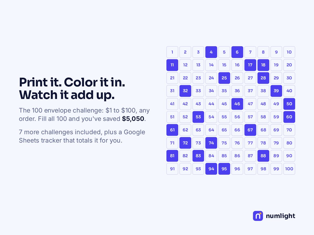 Savings Challenge Printables: preview 2